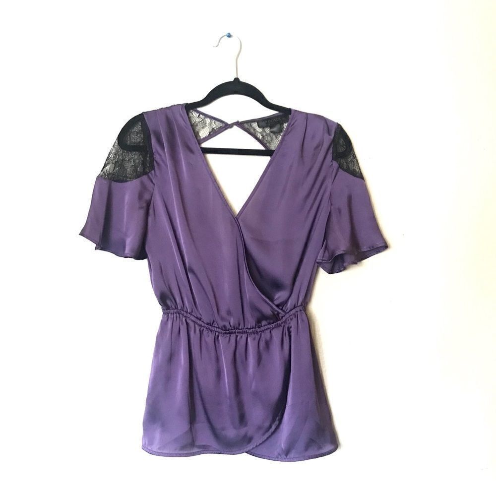 Metropark Satin Lace Peplum Blouse